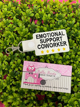 Emotional Support Coworker Keychain with 5 stars