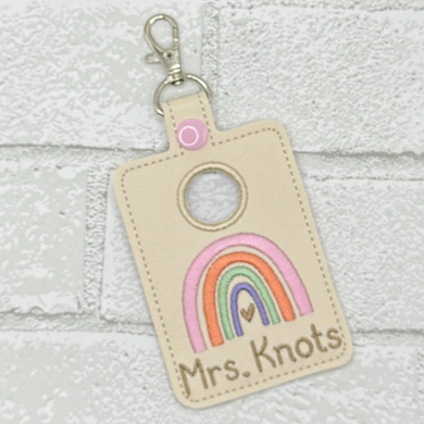 Teacher Alarm Personalized Rainbow ID Badge Holder, Teacher Alarm Holder, Alarm Badge with Hole to Hold Teacher Nurse Alarm Badge