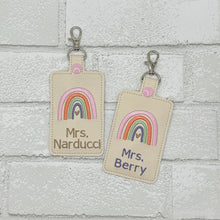 Personalized Boho Rainbow ID Badge, Gift Card Case