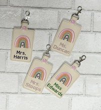 Personalized Boho Rainbow ID Badge, Gift Card Case