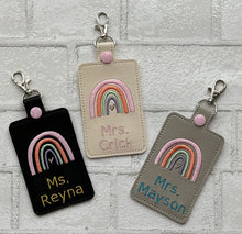 Personalized Boho Rainbow ID Badge, Gift Card Case